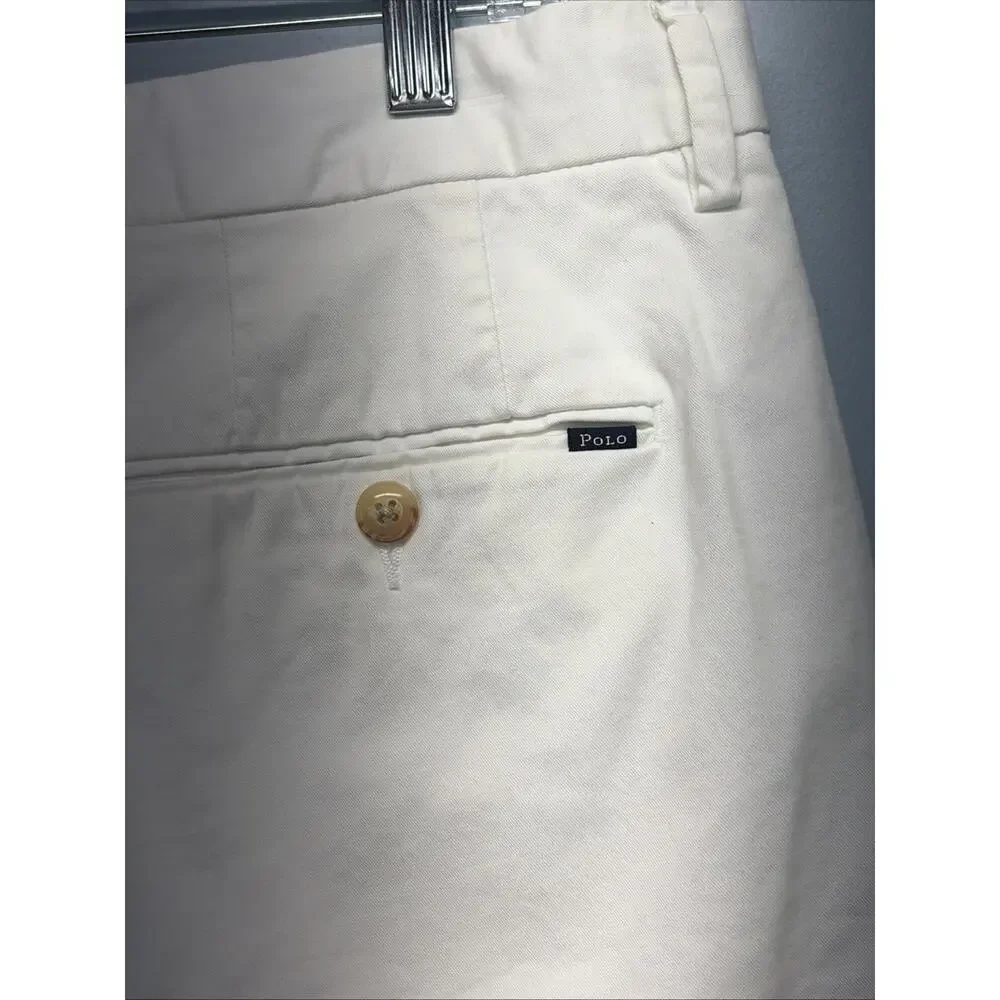 Ralph Lauren Men’s Stretch Classic Fit White Chino Shorts - Size 34 - 8” Inseam